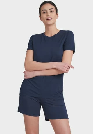 SCHIESSER T-Shirt, Basic, Für Damen Blau 6 SCHIESSER T-Shirt, Basic, Für Damen Blau – Bild 4