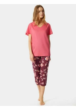 SCHIESSER Damen Capri-Pyjama Pflaume 5 SCHIESSER Damen Capri-Pyjama Pflaume – Bild 3