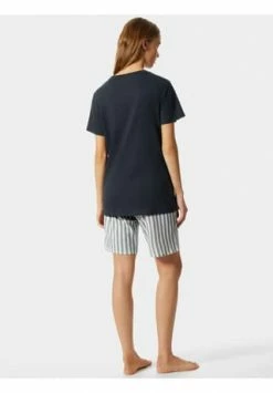 SCHIESSER Schlafanzug Kurz Bermuda Pure Stripes Nachtblau -SCHIESSER Shop unnamed file 2015