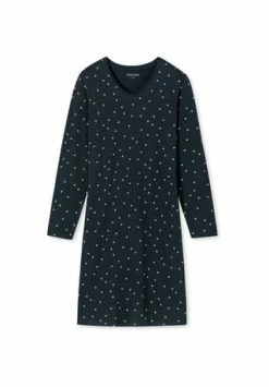 SCHIESSER Sleepshirt Langarm Essentials Comfort Fit Dunkelblau