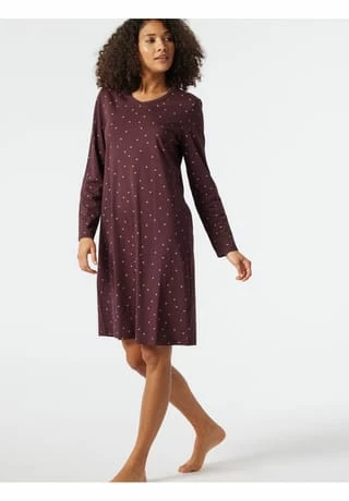 SCHIESSER Sleepshirt Langarm Essentials Comfort Fit Burgund 4 SCHIESSER Sleepshirt Langarm Essentials Comfort Fit Burgund – Bild 2