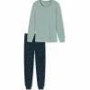 SCHIESSER Schlafanzug Langarm Essentials Comfort Fit Graublau -SCHIESSER Shop unnamed file 2068