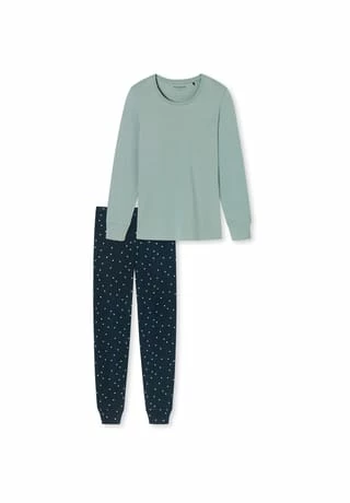 SCHIESSER Schlafanzug Langarm Essentials Comfort Fit Graublau 3 SCHIESSER Schlafanzug Langarm Essentials Comfort Fit Graublau