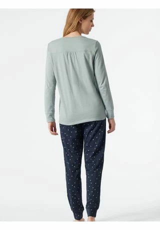 SCHIESSER Schlafanzug Langarm Essentials Comfort Fit Graublau 5 SCHIESSER Schlafanzug Langarm Essentials Comfort Fit Graublau – Bild 3