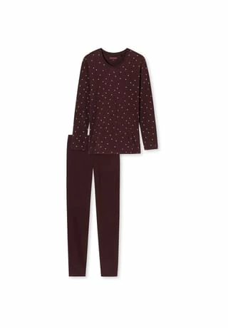 SCHIESSER Schlafanzug Langarm Essentials Comfort Fit Burgund 3 SCHIESSER Schlafanzug Langarm Essentials Comfort Fit Burgund