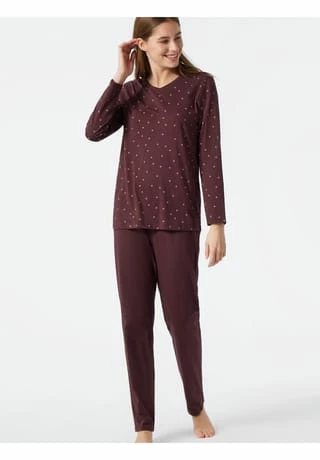 SCHIESSER Schlafanzug Langarm Essentials Comfort Fit Burgund 6 SCHIESSER Schlafanzug Langarm Essentials Comfort Fit Burgund – Bild 4