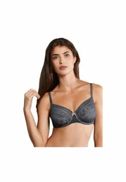 ROSA FAIA Damen Bügel-BH Mit Spitze Fleur Anthrazit