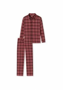 SCHIESSER Schlafanzug Langarm Sleep + Lounge Organic Cotton Hellrot