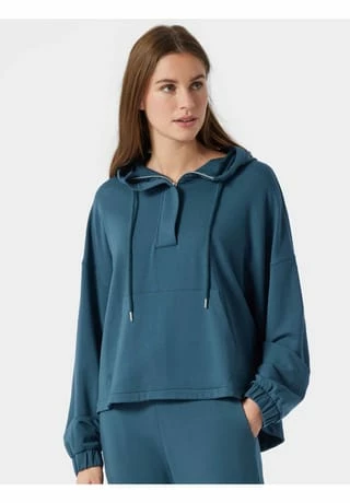SCHIESSER Damen Oversized Hoodie Blaugrün 4 SCHIESSER Damen Oversized Hoodie Blaugrün – Bild 2