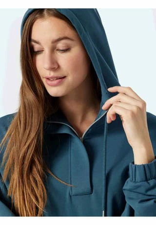 SCHIESSER Damen Oversized Hoodie Blaugrün 7 SCHIESSER Damen Oversized Hoodie Blaugrün – Bild 5