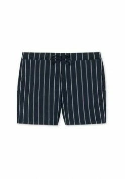 SCHIESSER Shop 7 SCHIESSER Schlafanzug Hose Kurz Mix & Relax Organic Cotton Dunkelblau Gestreift