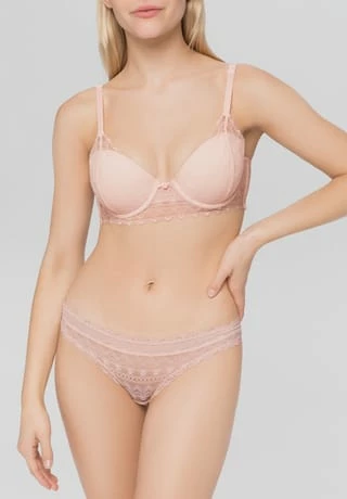 MANGUUN Bügel-BH, Spitze, Schleife, Für Damen 1504 PEACH BLUSH 5 MANGUUN Bügel-BH, Spitze, Schleife, Für Damen 1504 PEACH BLUSH – Bild 3