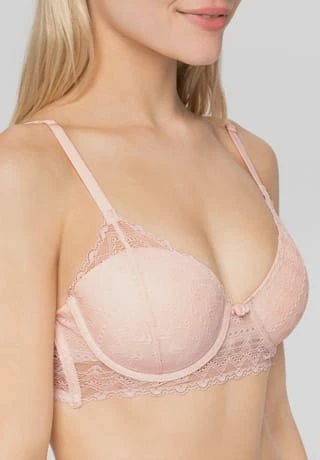 MANGUUN Bügel-BH, Spitze, Schleife, Für Damen 1504 PEACH BLUSH 7 MANGUUN Bügel-BH, Spitze, Schleife, Für Damen 1504 PEACH BLUSH – Bild 5