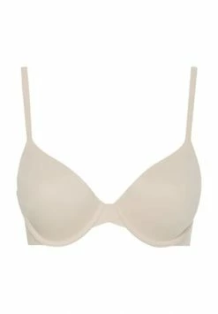 Calvin Klein T-Shirt-BH, Vorgeformte Cups, Bügel, Unifarben, Für Damen Beige