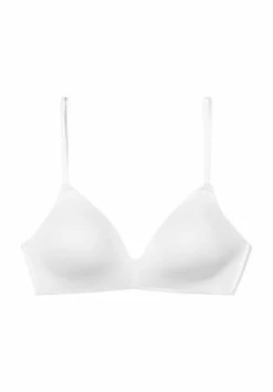 SCHIESSER Damen BH - Bra, Invisible Soft, Ohne Bügel, Gepaddete Cups, Mikrofaser Weiß