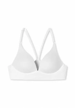 SCHIESSER Damen Lounge Bra - Soft BH, Ohne Bügel, Racerback, Mikrofaser Weiß