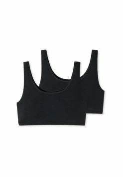 Uncover By SCHIESSER Damen Bustier - Soft Cotton, 2er Pack Schwarz