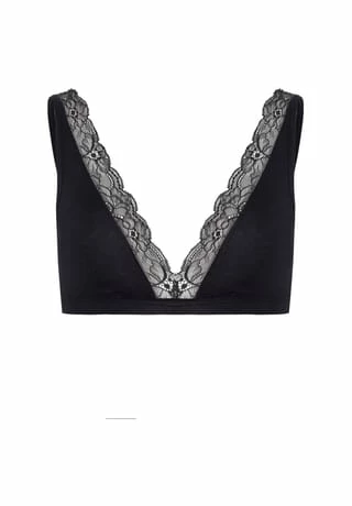 HANRO Soft Cup BH Cotton Lace Black 3 HANRO Soft Cup BH Cotton Lace Black