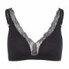 HANRO Cotton Lace Soft-BH, Bügellos, Spitze, Für Damen 0019 BLACK