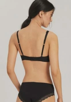 HANRO Cotton Lace Soft-BH, Bügellos, Spitze, Für Damen 0019 BLACK -SCHIESSER Shop unnamed file 72