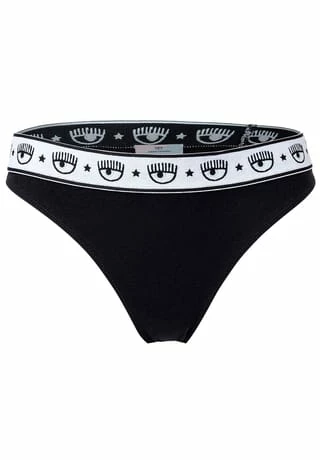 CHIARA FERRAGNI Damen String 2er Pack - Brief, Cotton Stretch, Logobund, Uni Schwarz/ Weiß 4 CHIARA FERRAGNI Damen String 2er Pack - Brief, Cotton Stretch, Logobund, Uni Schwarz/ Weiß – Bild 2